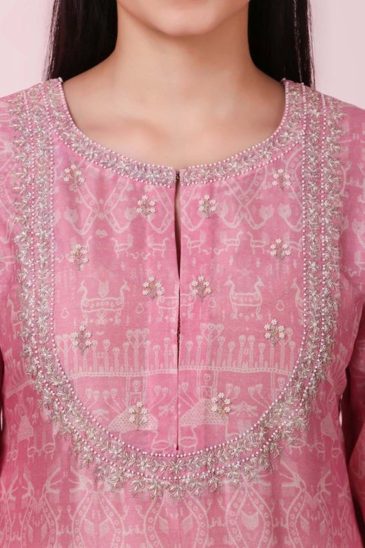 Zaria Chanderi Kurta Set - Image 4