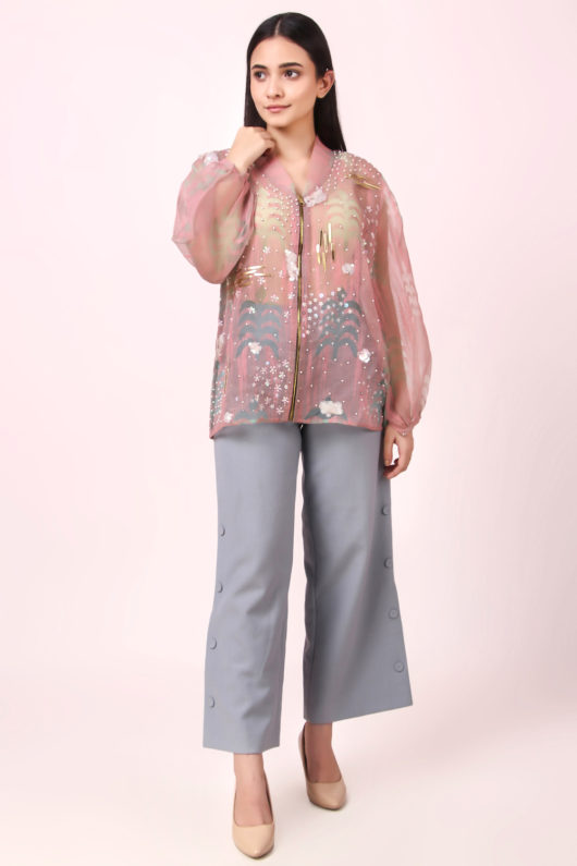 Limited edition Fern organza bomber jacket