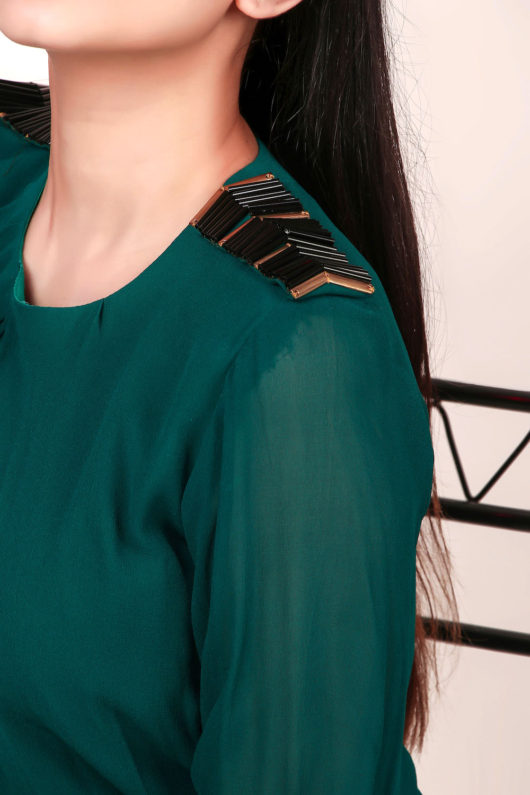 Epaulettes Georgette embroidered top - Image 3
