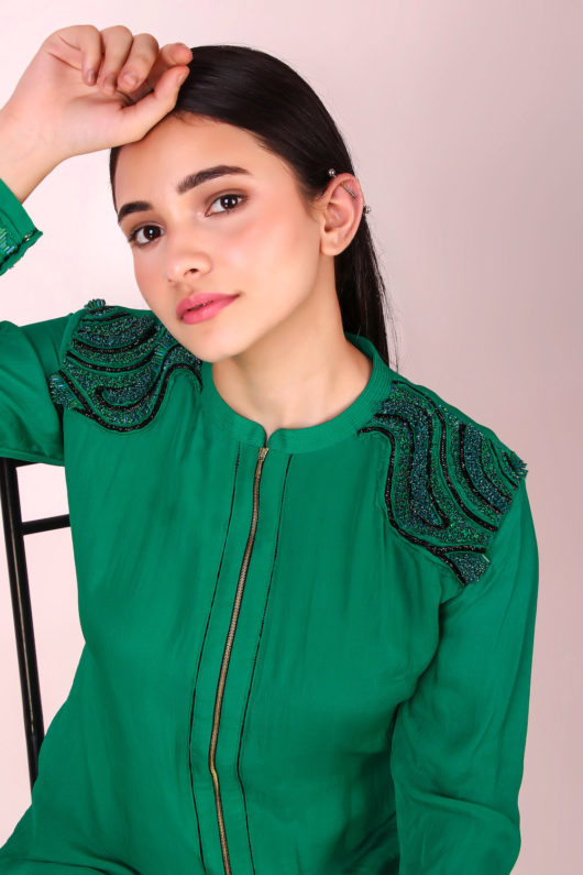 Kelly Green Zipper shirt