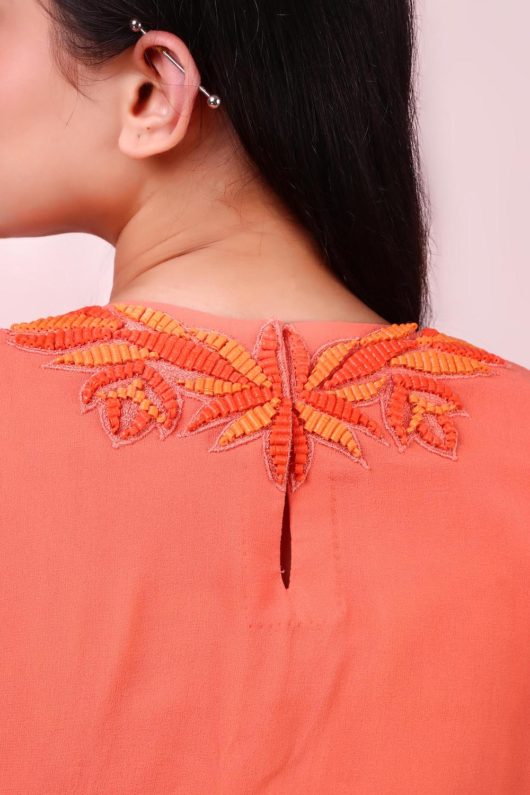 Tangerine Neckline embroidery Top - Image 5