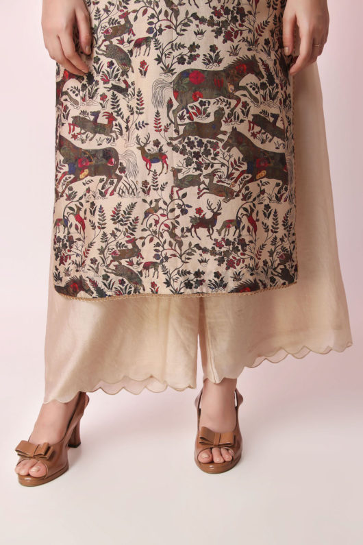 Beige Scallop detail Pallazo