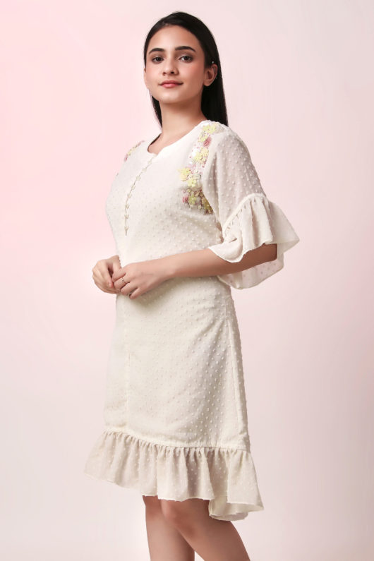 Dotted Georgette Sorbet dress
