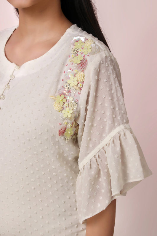 Dotted Georgette Sorbet dress - Image 3
