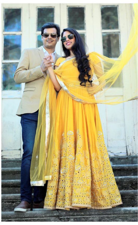 Marigold Cutwork Anarkali Suit