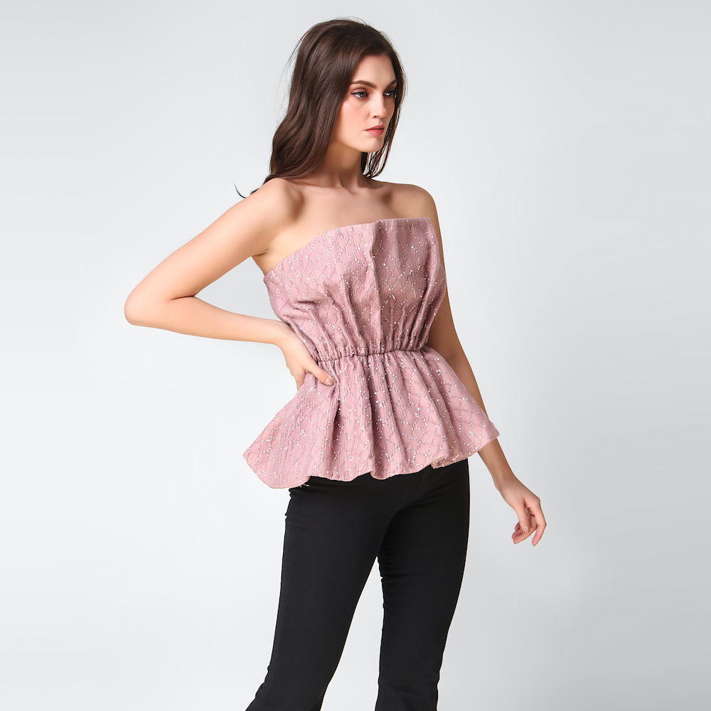Structured online shoulder top