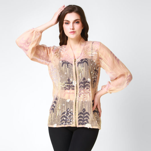 Fern Organza Bomber- Peach - Image 5