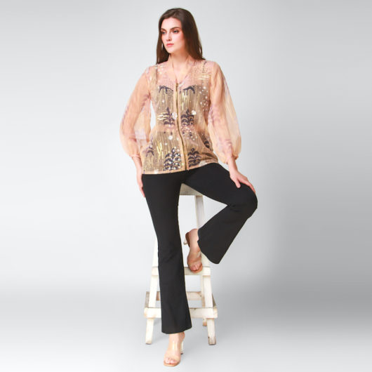 Fern Organza Bomber- Peach