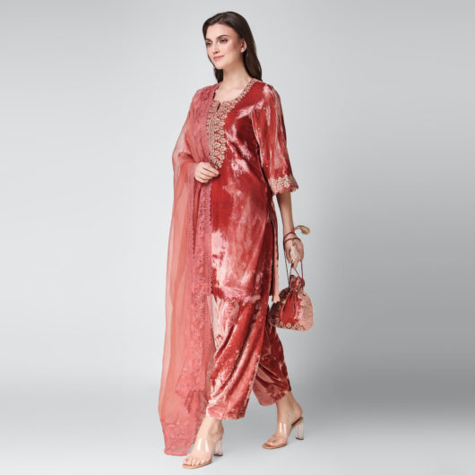 Velvet Kurta with Salwar